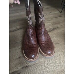 Vintage Lucchese 2000 Exotic Skin Cowboy Boots Size 11 2EBrown Made In USA RARE!